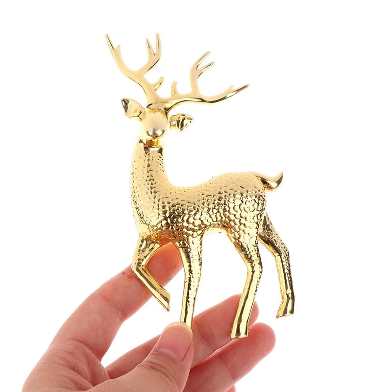2/1PCS Gold Deer Statue Reindeer Figurines
