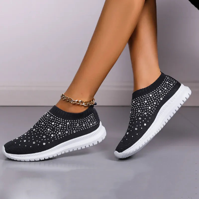 Woman Crystal Breathable Mesh Sneaker