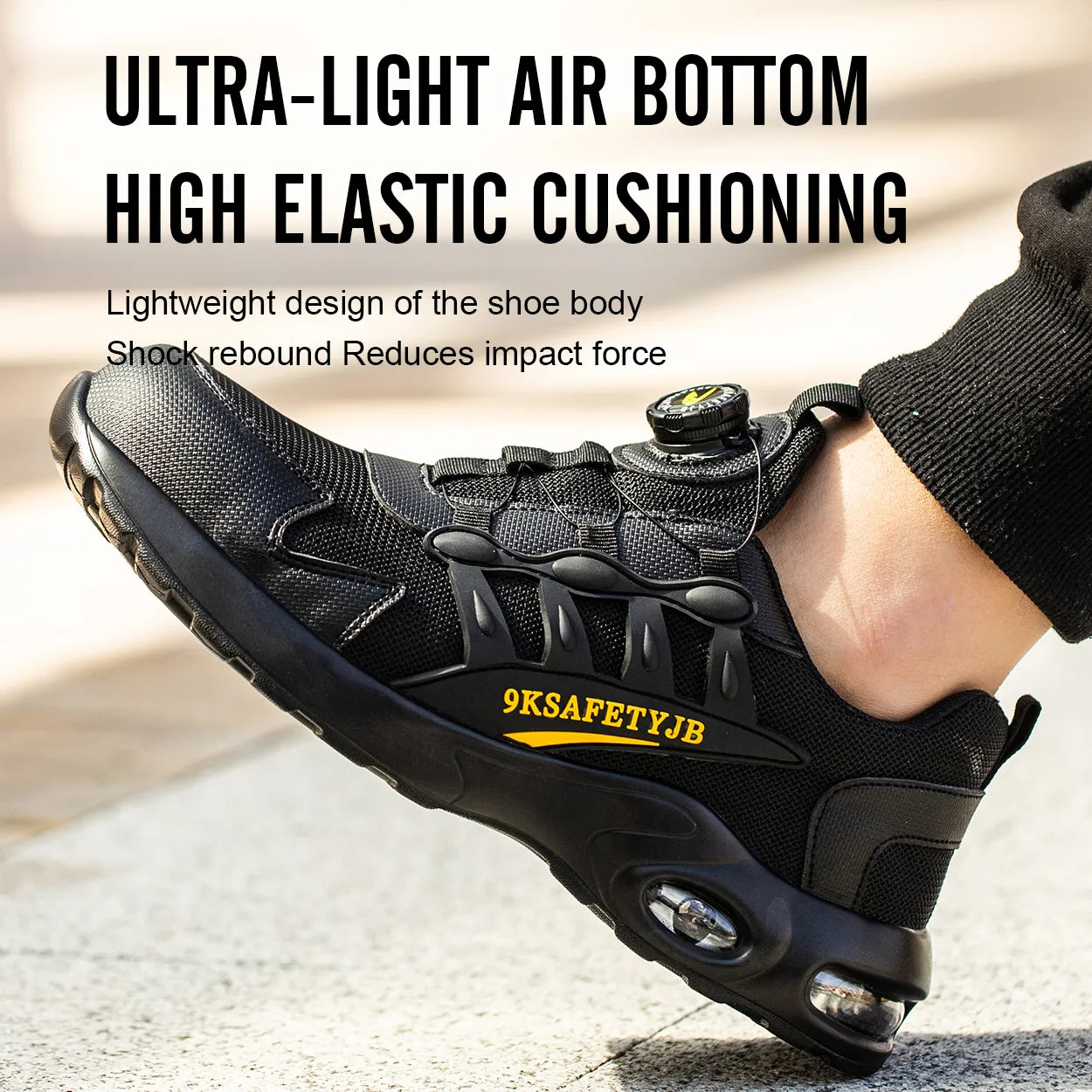 Men Rotary Buckle Work Shoes