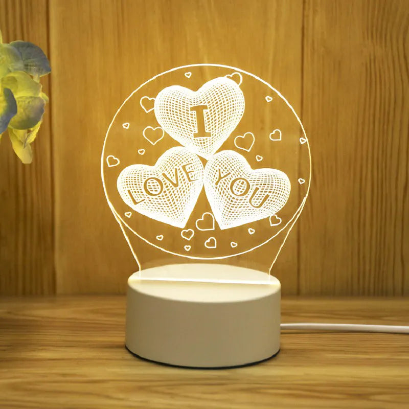 Romantic Love 3D Acrylic Led Lamp