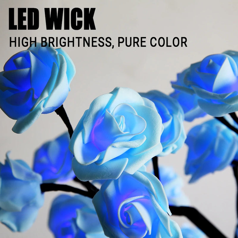 LED Rose Tree Lights USB Plug Table Lamp