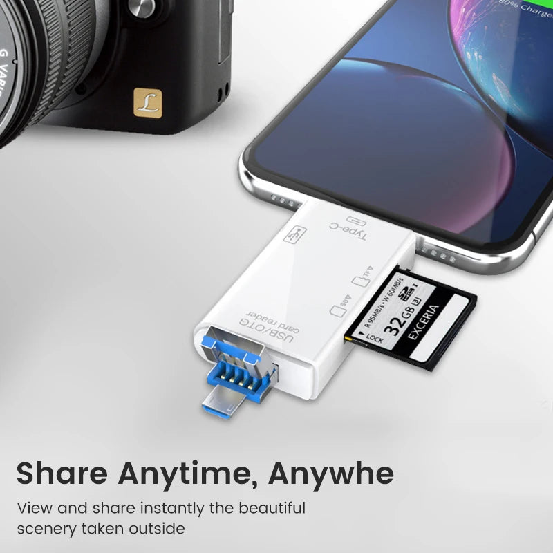 6 in 1 OTG Multifunction Type C Micro USB Card