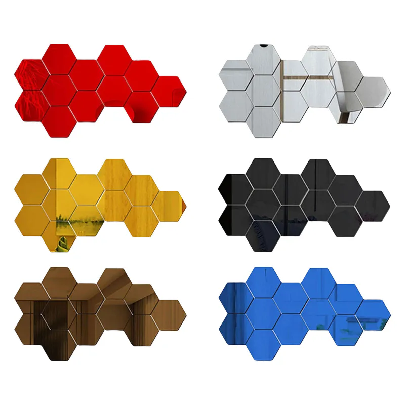 24/6pcs 3D Mirror Wall Sticker