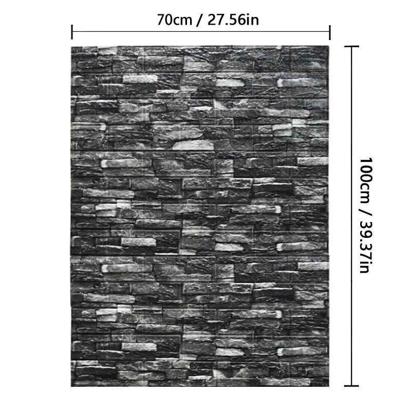 70cm*1m  3D Brick Pattern Wall Sticker
