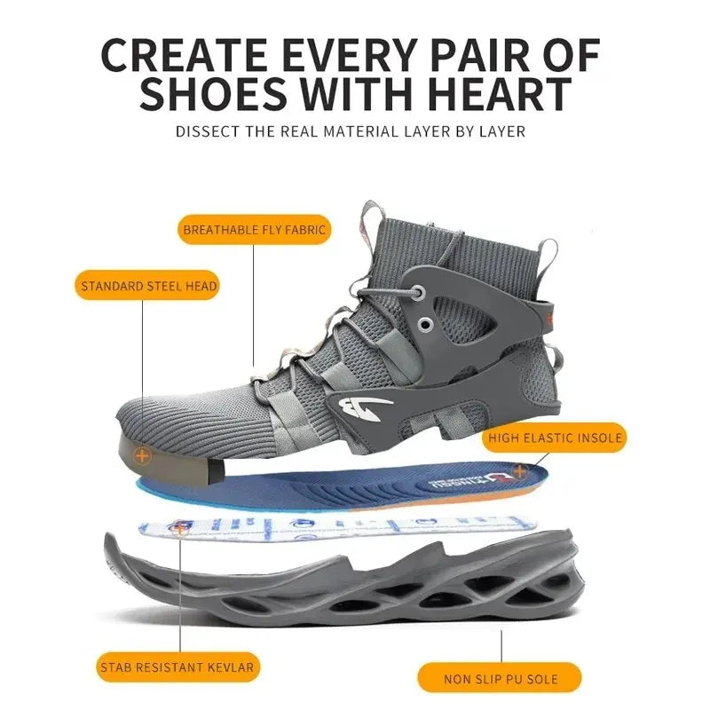 Man Puncture Proof Work Sneakers