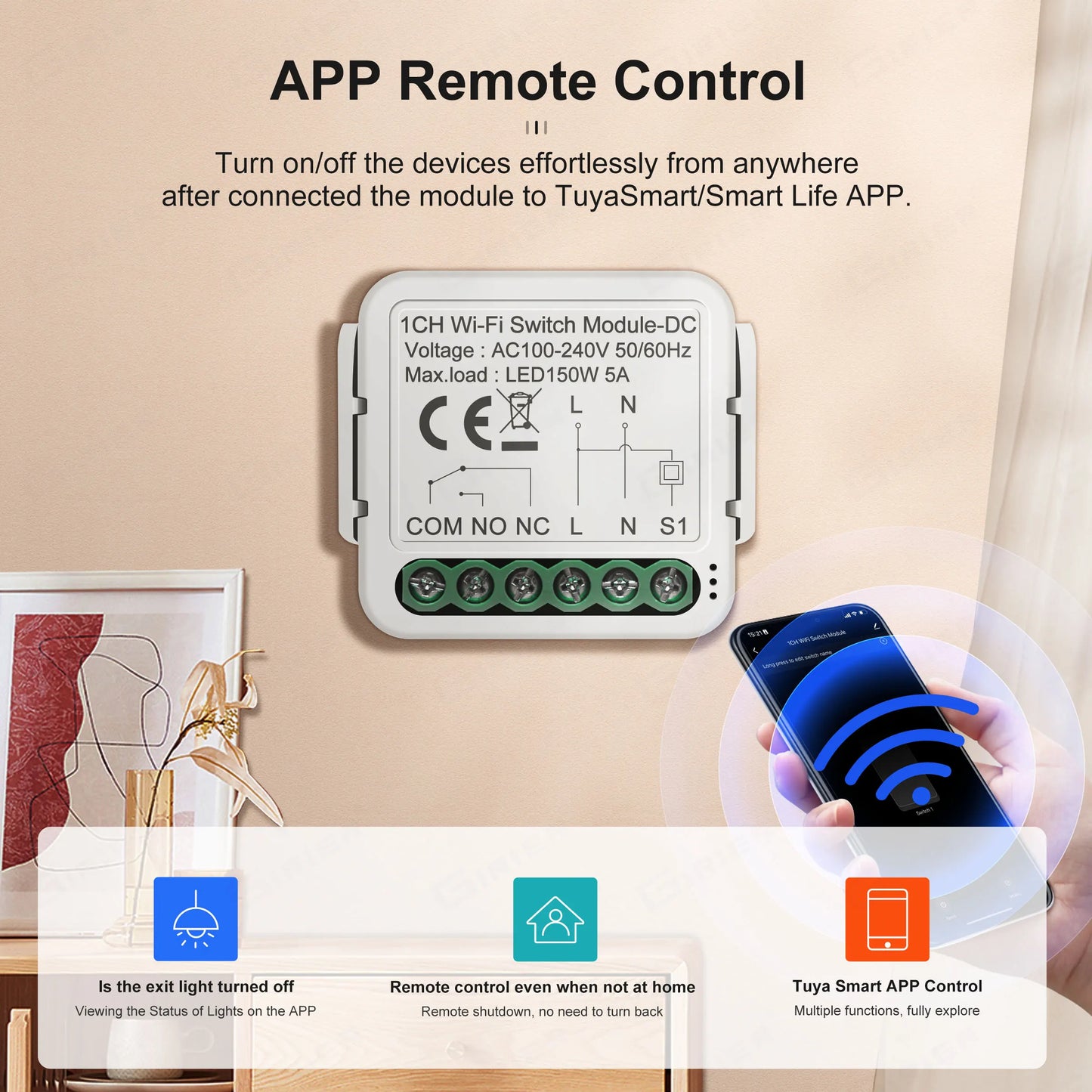 WiFi Switch Module Dry Contact 5A Smart Home DIY Breaker