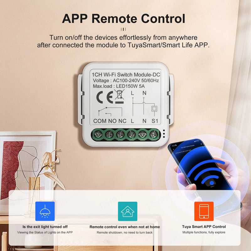 WiFi Switch Module Dry Contact 5A Smart Home DIY Breaker