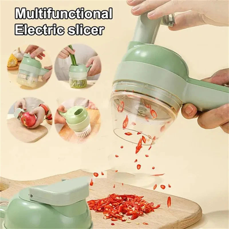 4 In 1 Electric Vegetable Cutter Set