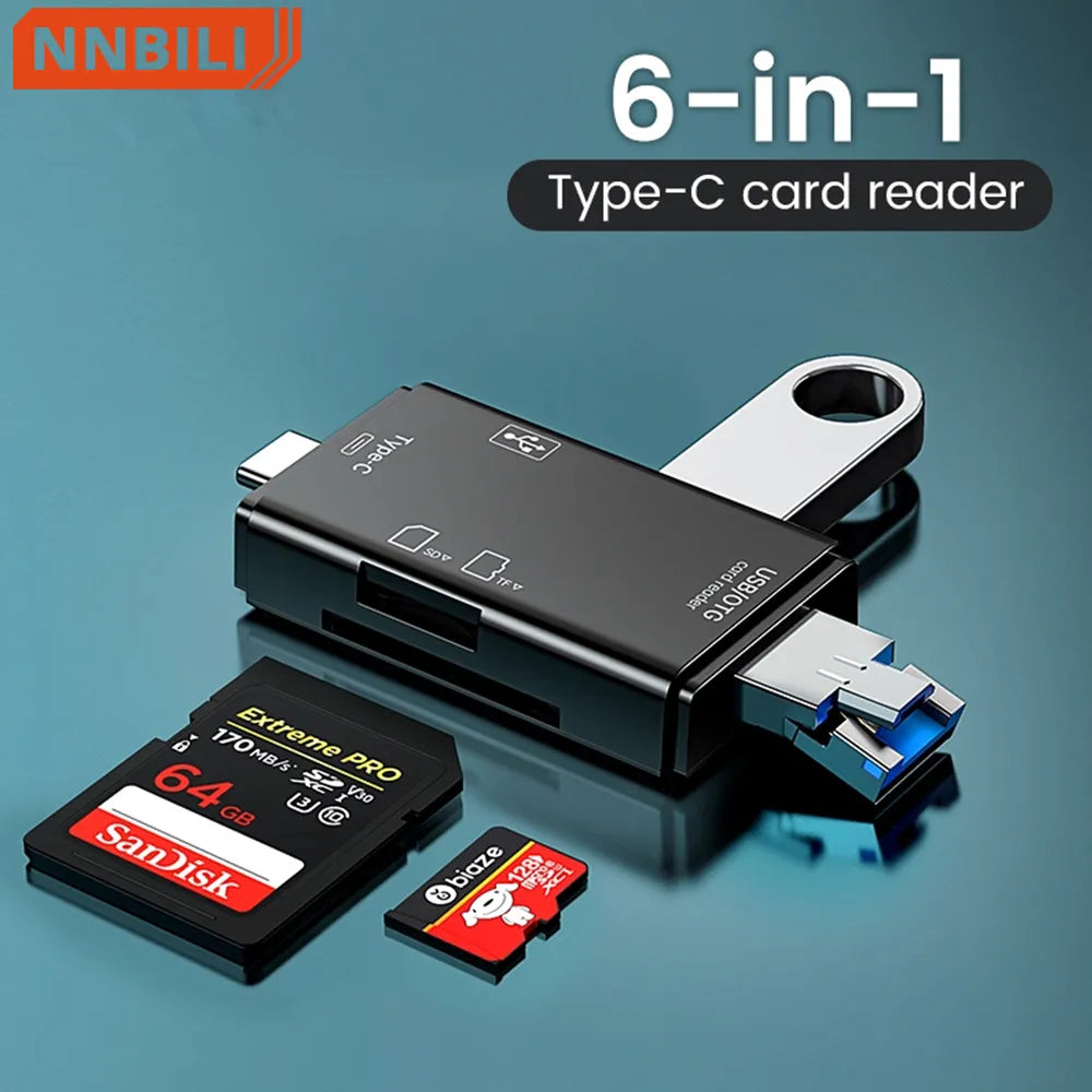6 in 1 OTG Multifunction Type C Micro USB Card