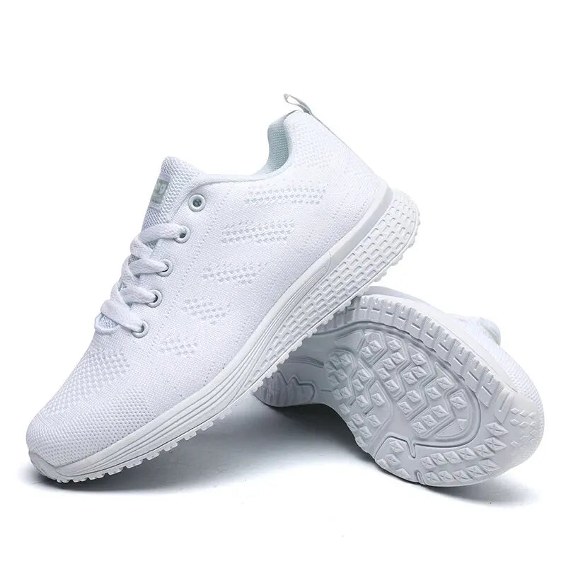Women Breathable Walking Mesh Flat Sneakers