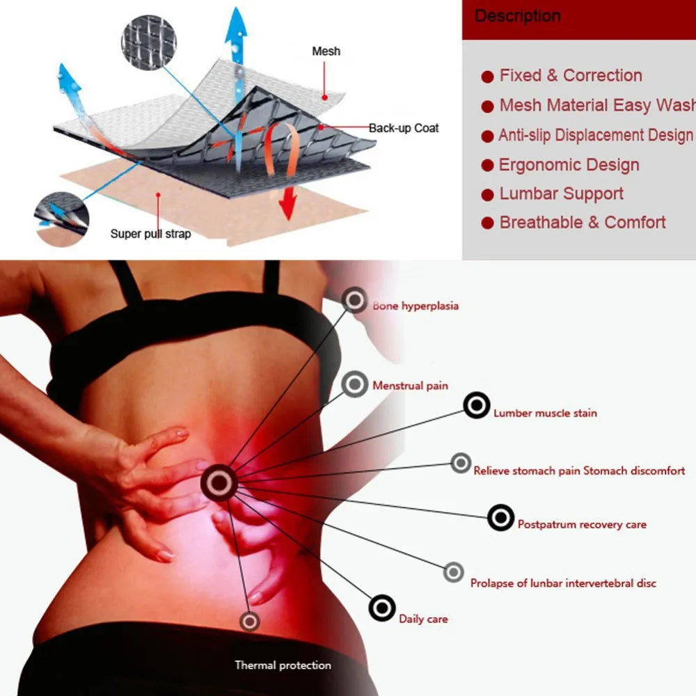 Adjustable Self Heating Therapy Back Waist Belt