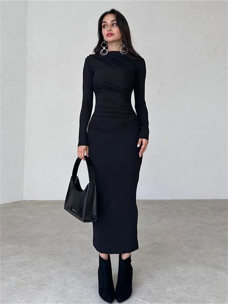 Women Solid Fashion Elegant Party Dress