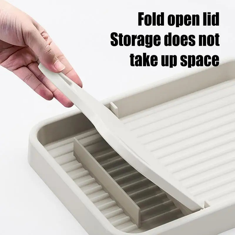 Foldable Countertop Pot Lid Spoon Cookware Rack