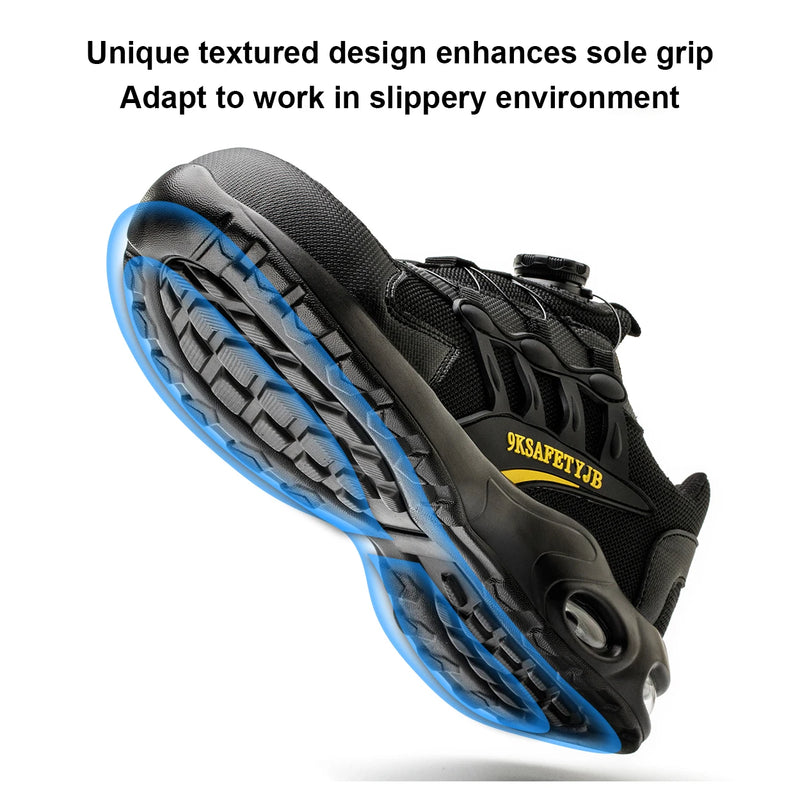 Men Rotary Buckle Work Shoes