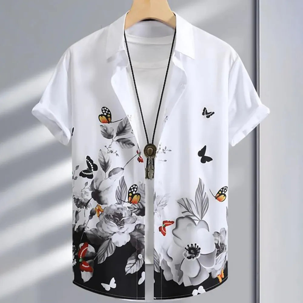 3d Floral & Butterfly Print T Shirts