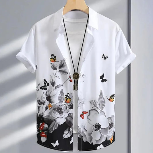 3d Floral & Butterfly Print T Shirts
