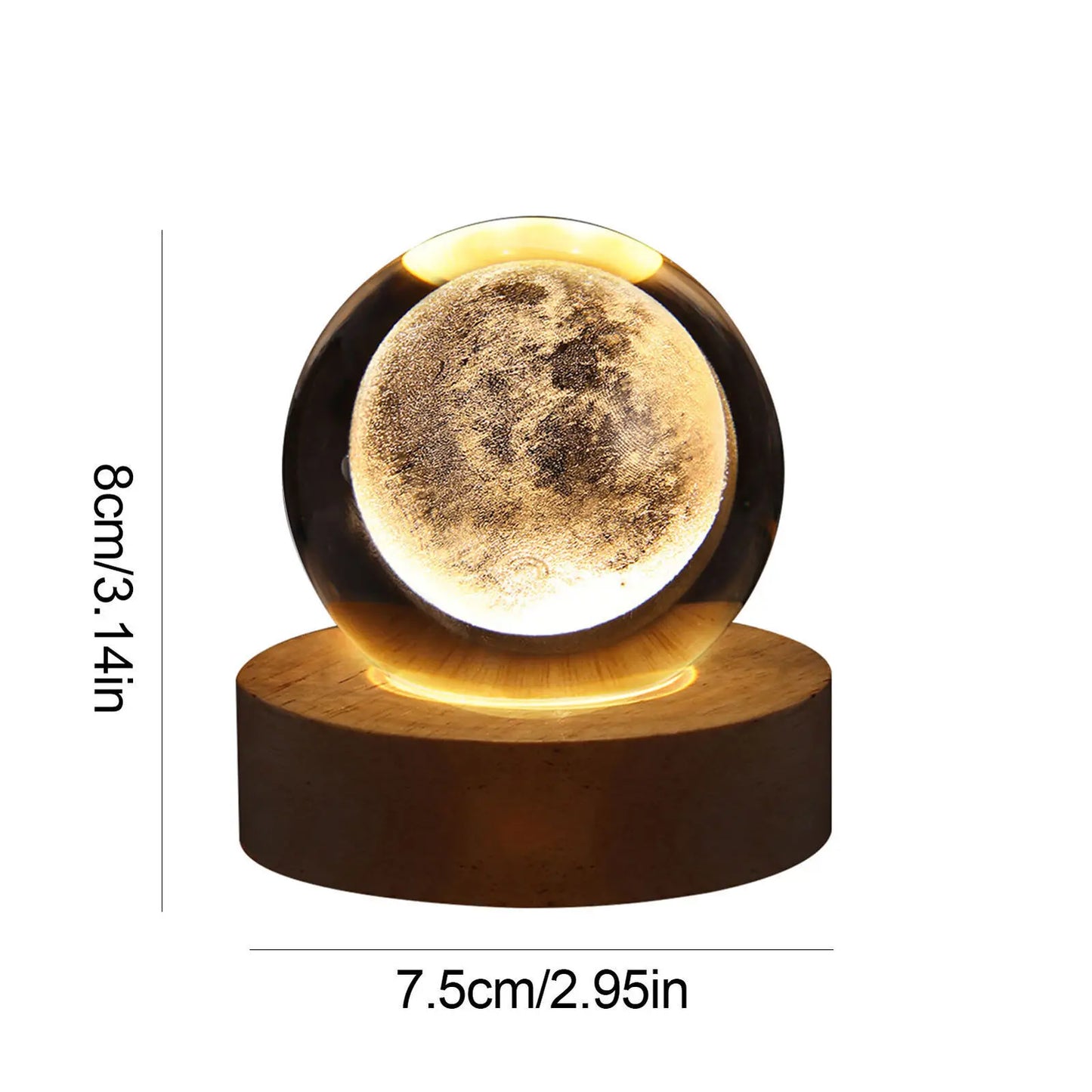 USB LED Night Light Galaxy Crystal Ball Table Lamp