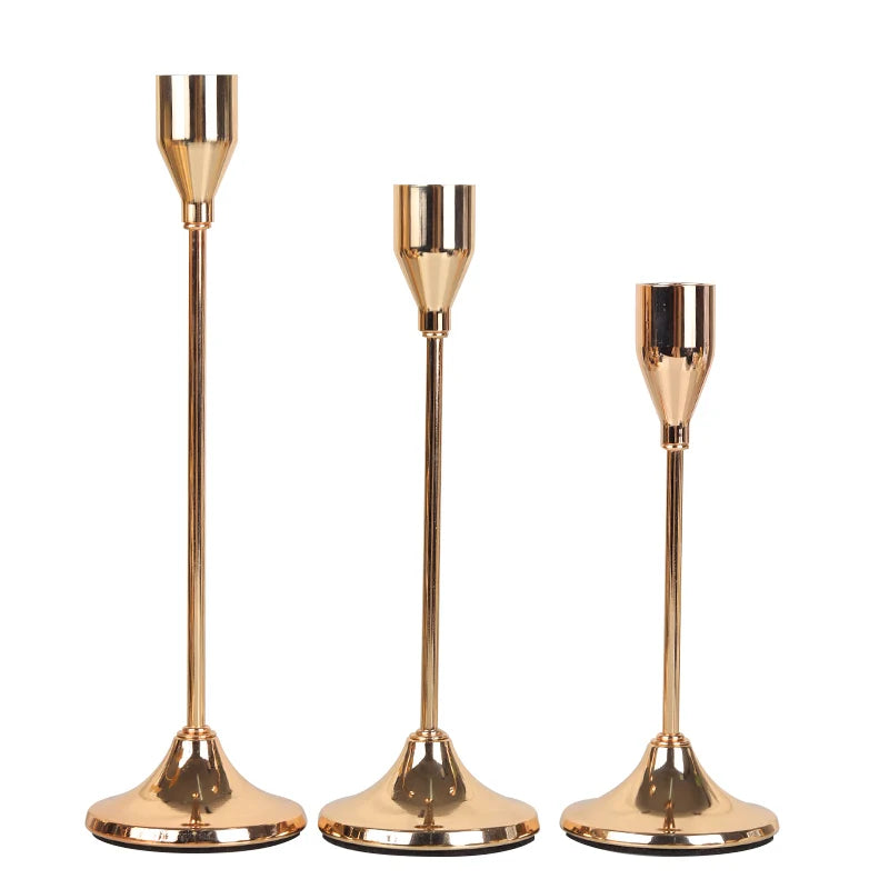 3Pcs European style Metal Candle Holders