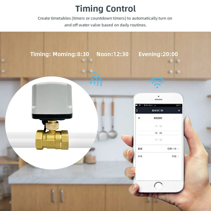WiFi Smart  Water Switch Motorized Ball Valve