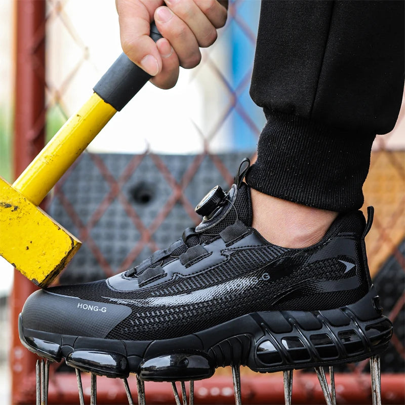 Men Rotating Button Work Sneakers