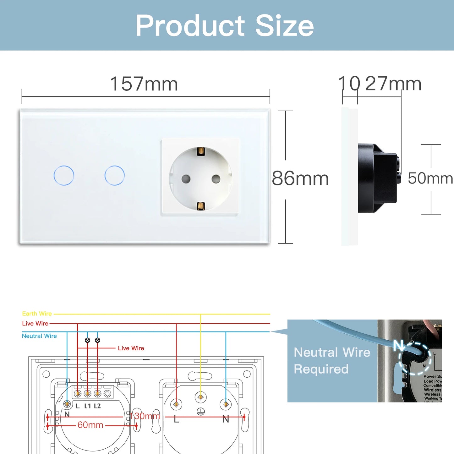Wifi Touch Swithces Wall Light