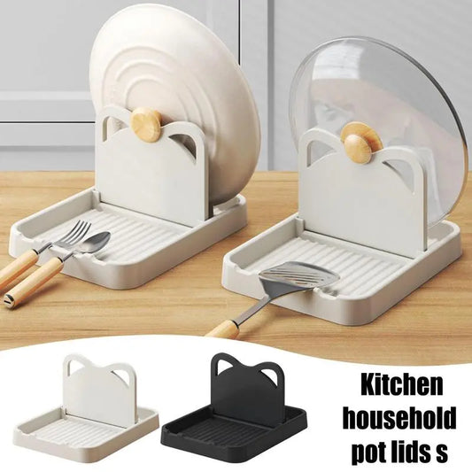 Foldable Countertop Pot Lid Spoon Cookware Rack