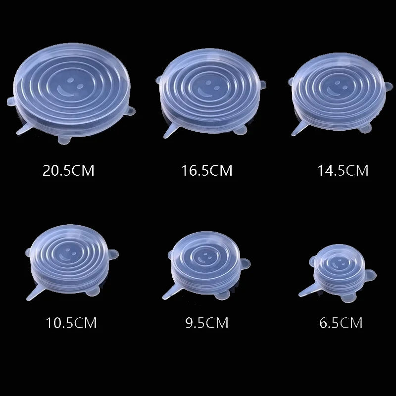 6Pcs Silicone Stretch Lid Universal Food Packaging Bowl