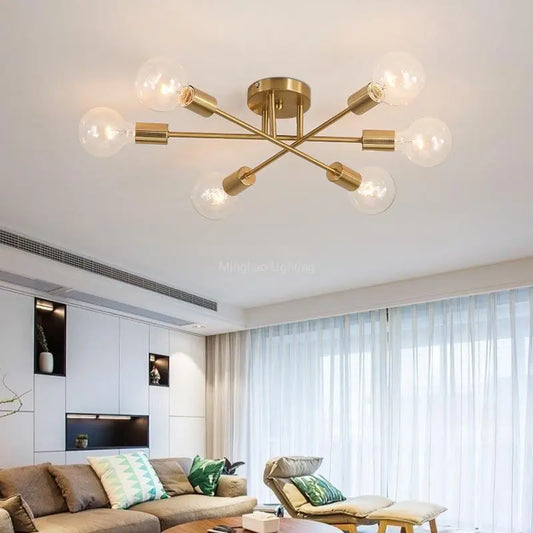 Chandelier Nordic Semi Flush Mount Ceiling Lamp