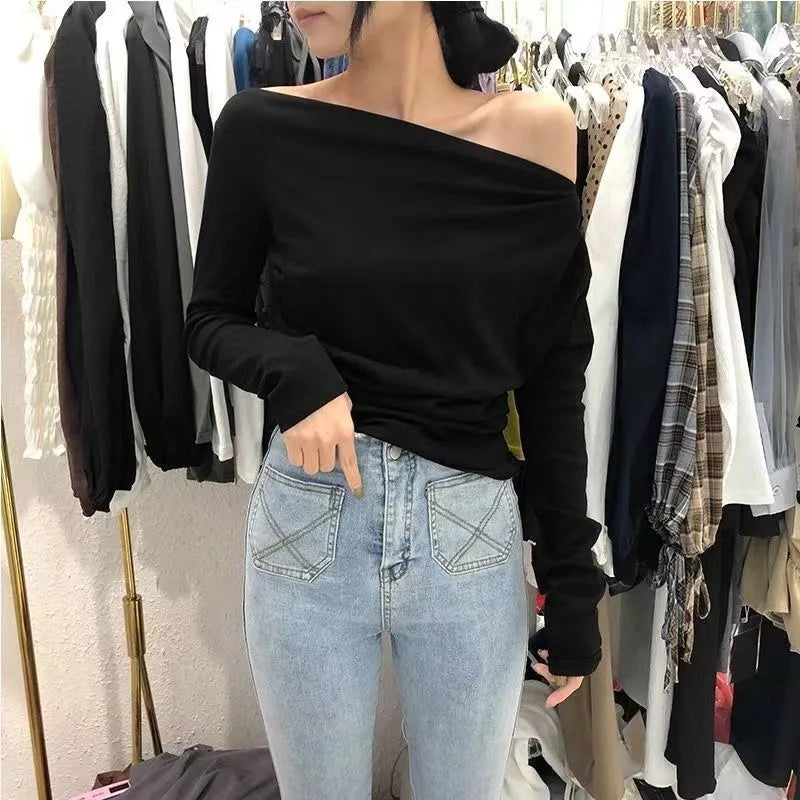 Woman Slim Shoulder T shirt