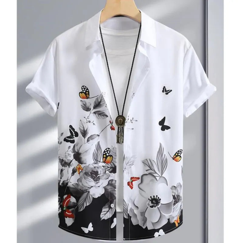 3d Floral & Butterfly Print T Shirts