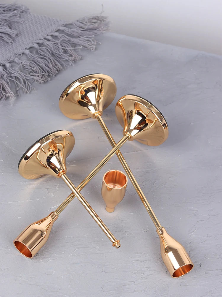 3Pcs European style Metal Candle Holders