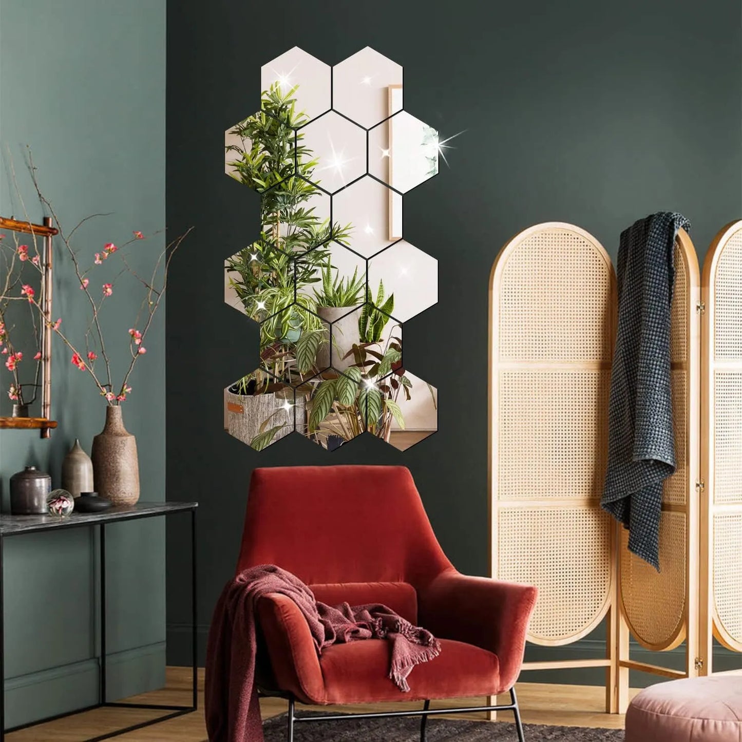 6/12pcs 3D Mirror Wall Sticker