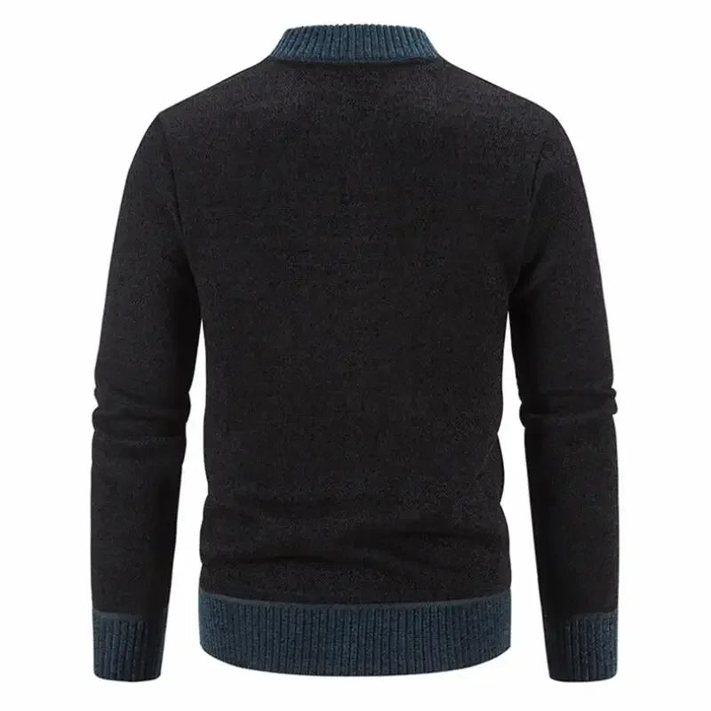 Autumn Winter Thick Warm Zipper Slim Fit Knitted Jacket