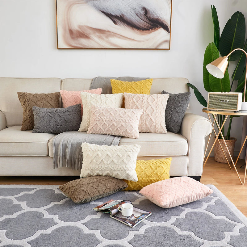 Retro Fluffy Soft Throw Pillow cover For Sofa