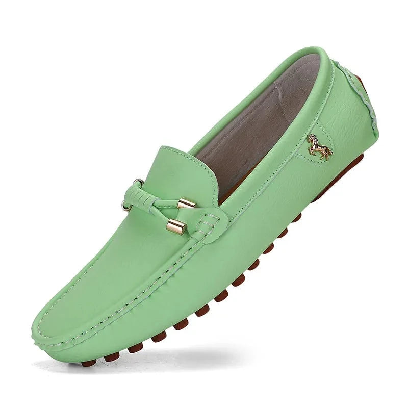 Green Leather Loafers