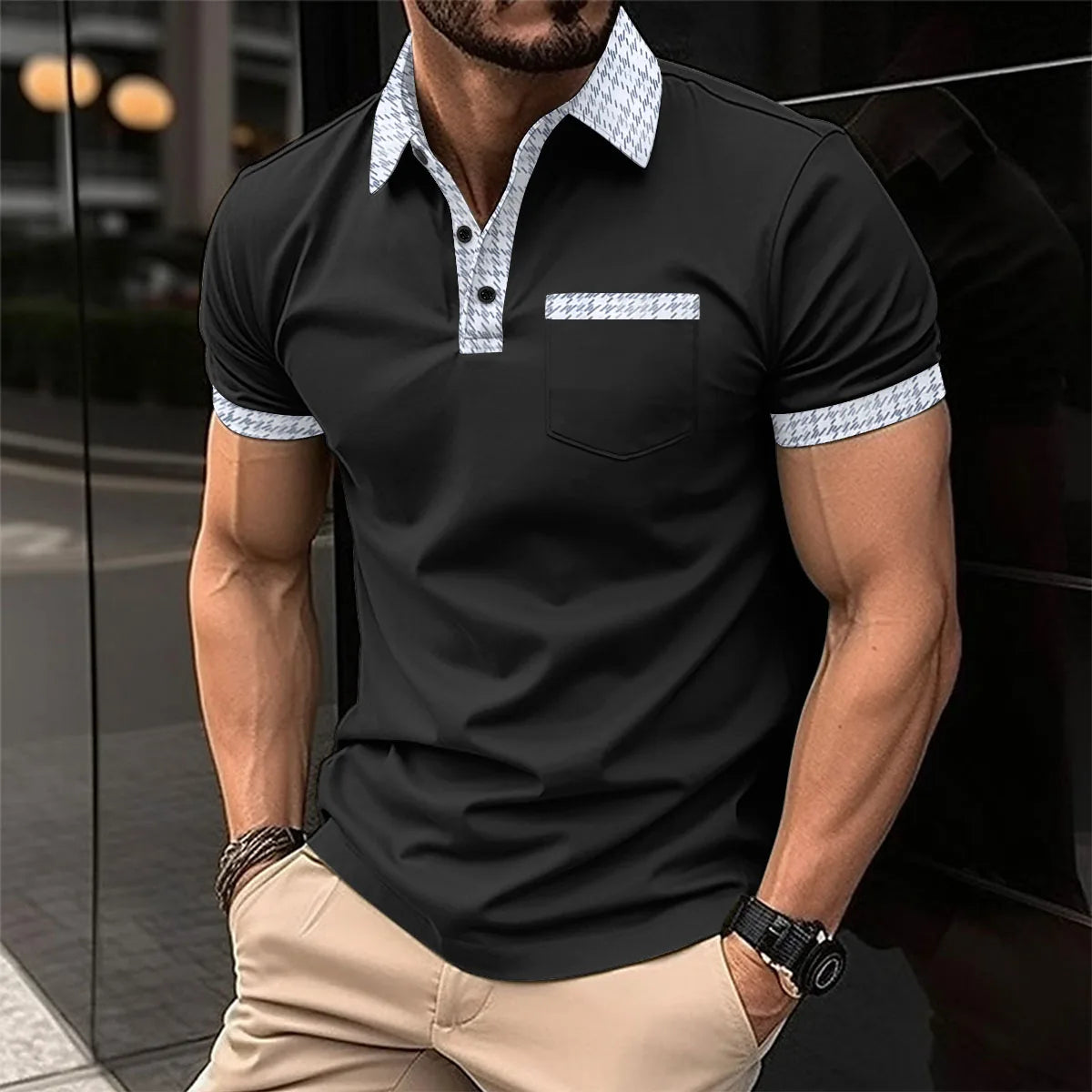 Men's Casual Fashion Rowan Collar T-Shirt