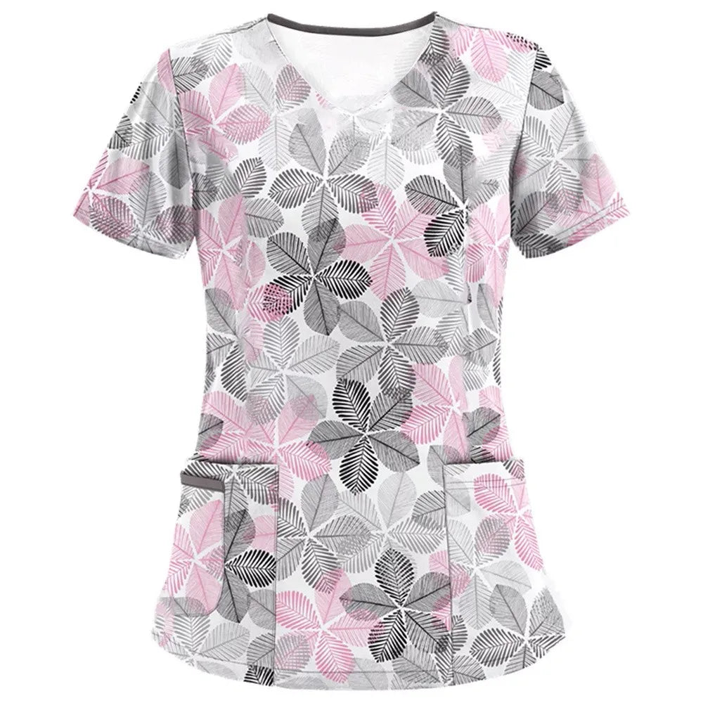 Women's Love Print V-Neck Short Sleeve T Shirt