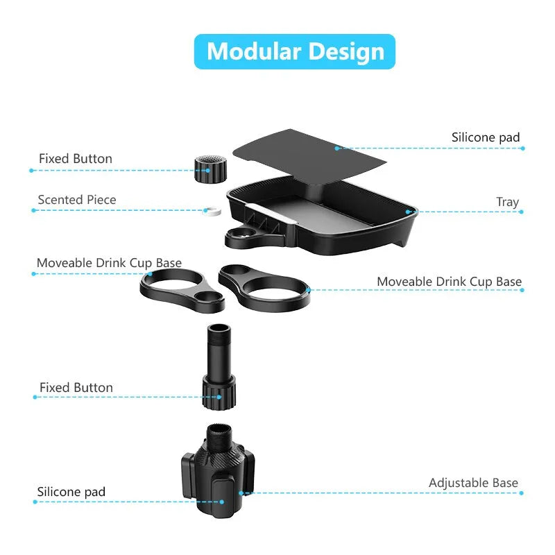 Adjustable for 360°Rotating Car Seat Cup Holder