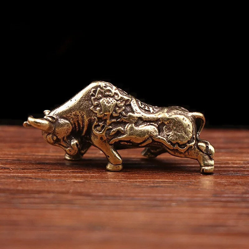 Brass Lucky Bullfighting Statue Home Decoration