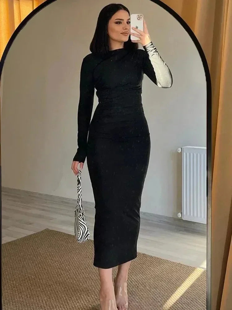 Women Solid Fashion Elegant Party Dress