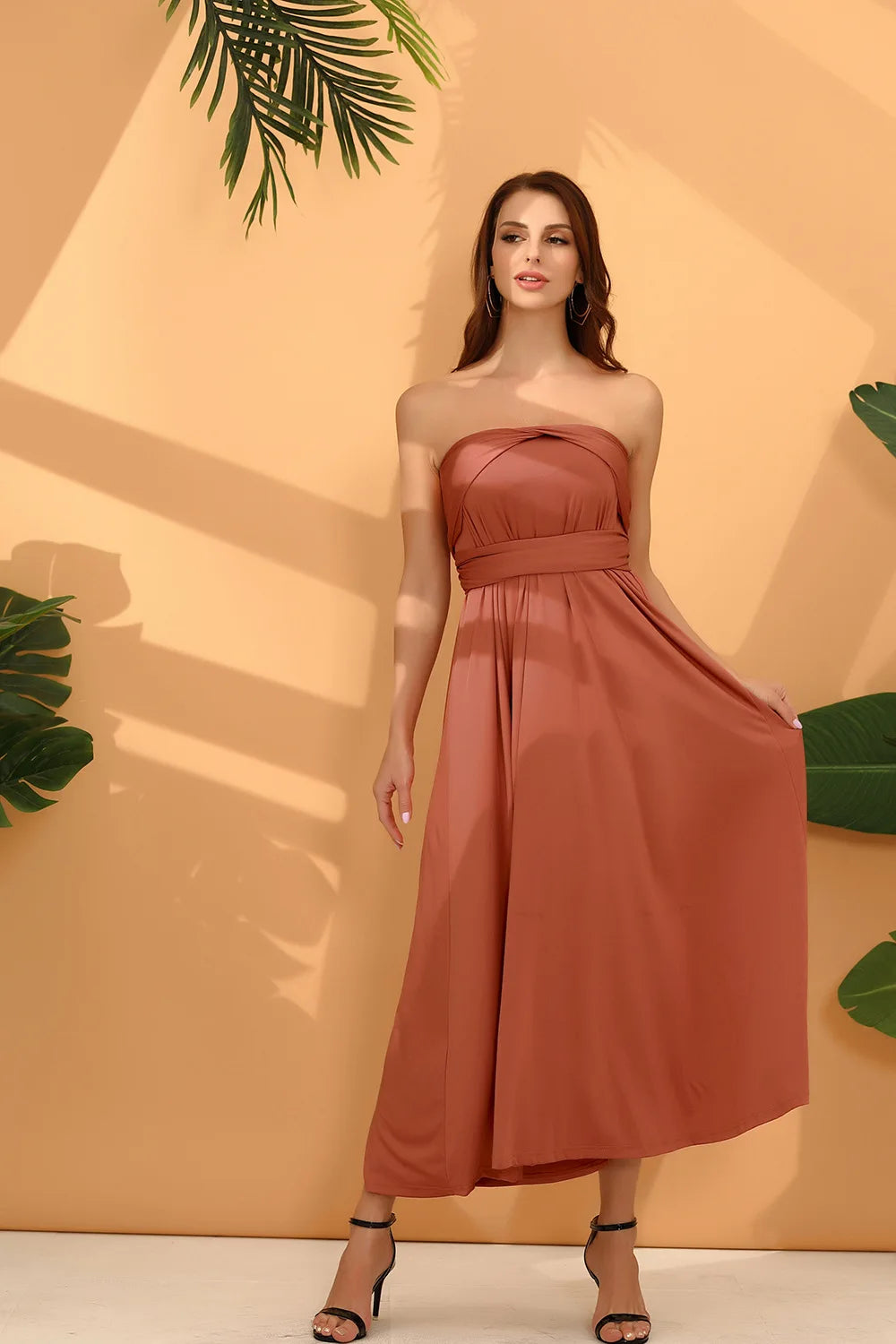 Women Multiway Wrap Convertible Maxi Long Dress