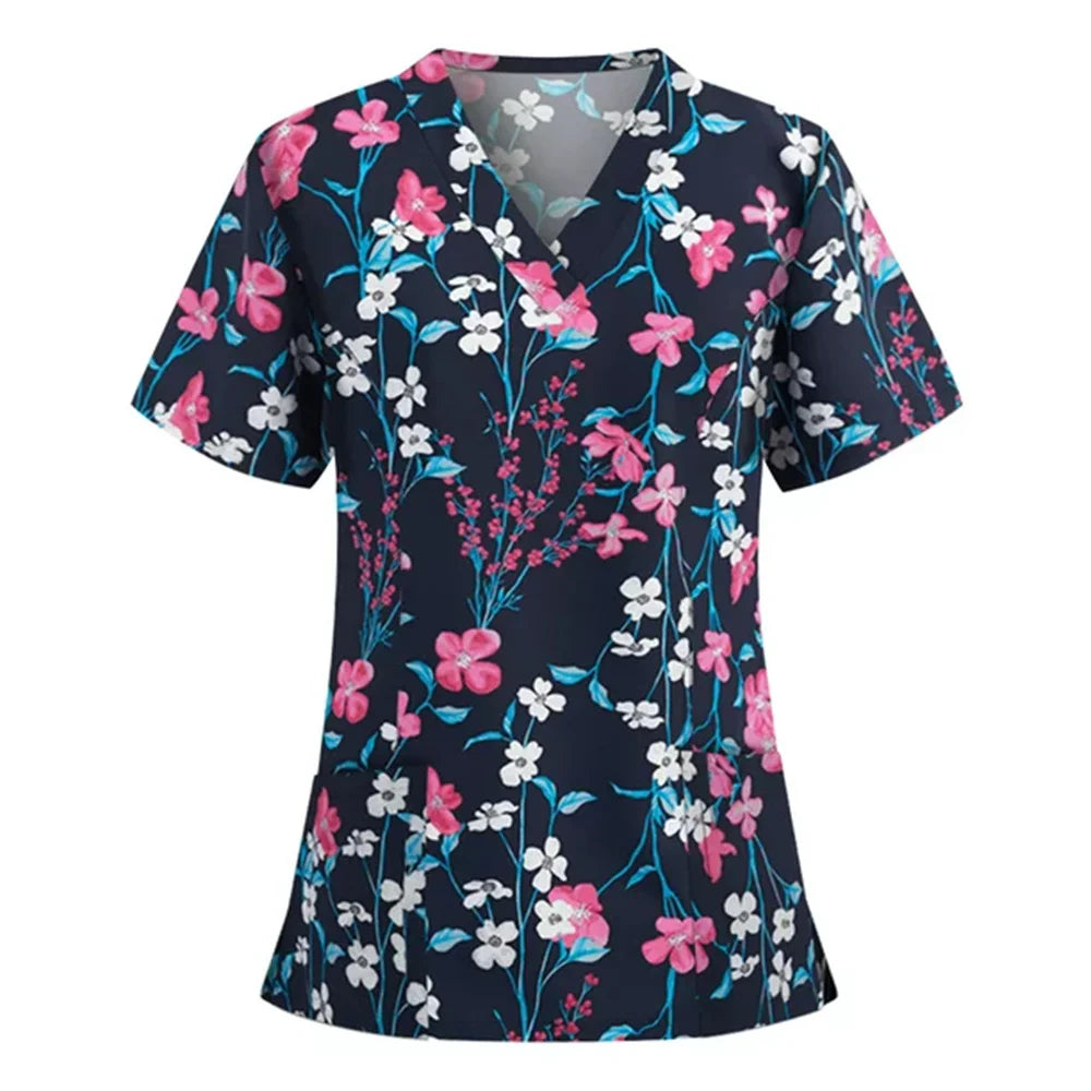 Women's Love Print V-Neck Short Sleeve T Shirt