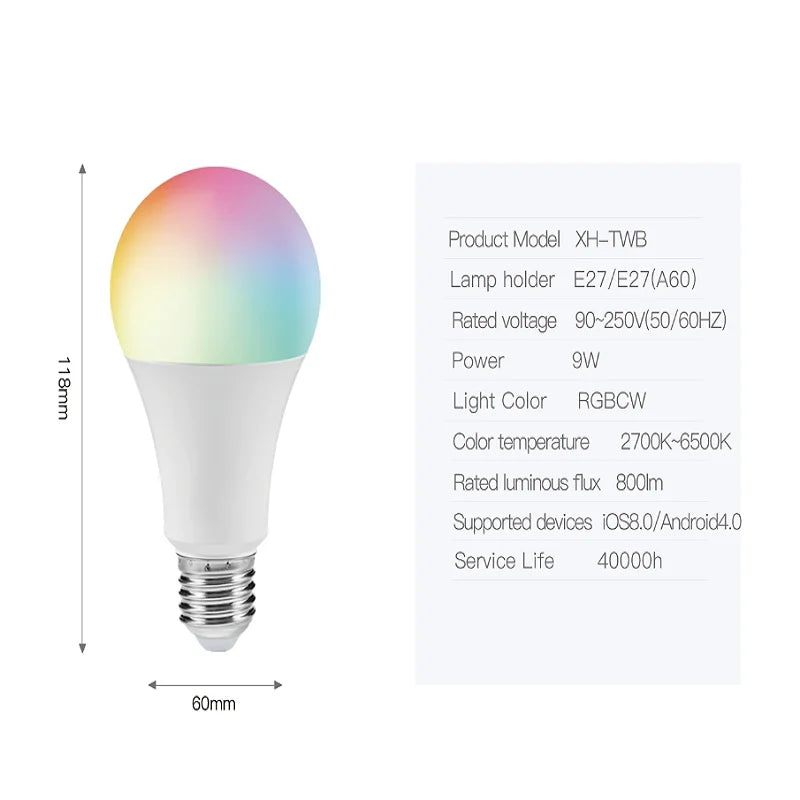 Alexa Google Home Alice Smart WiFi Bulb