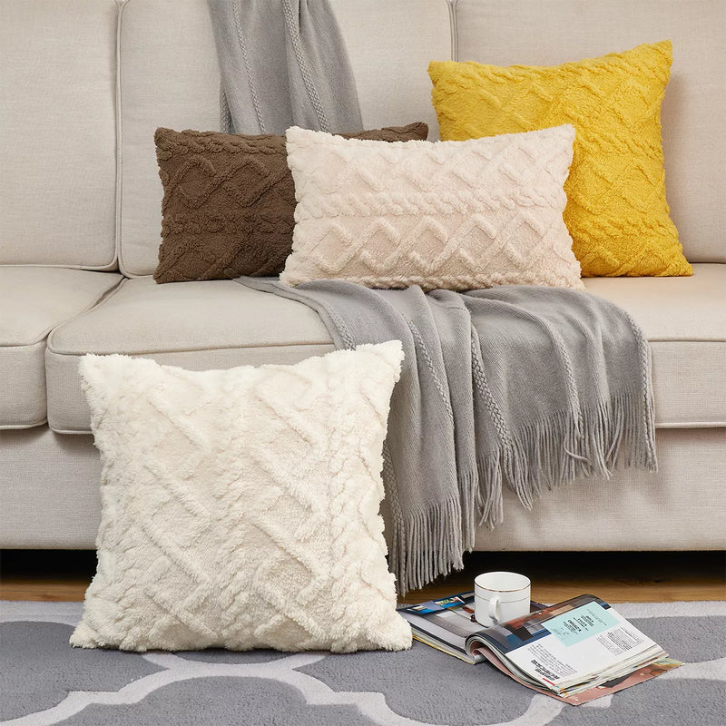 Retro Fluffy Soft Throw Pillow cover For Sofa