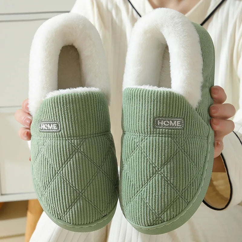 Women Winter Warm Plush Fur Antiskid Cloud Slippers