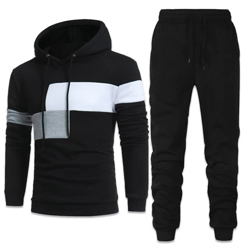 Autumn Winter Men Hooded Sweater and Sweatpants
