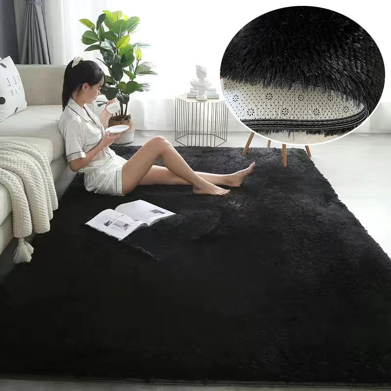 Plush Rug Bed Room Floor Fluffy Mats
