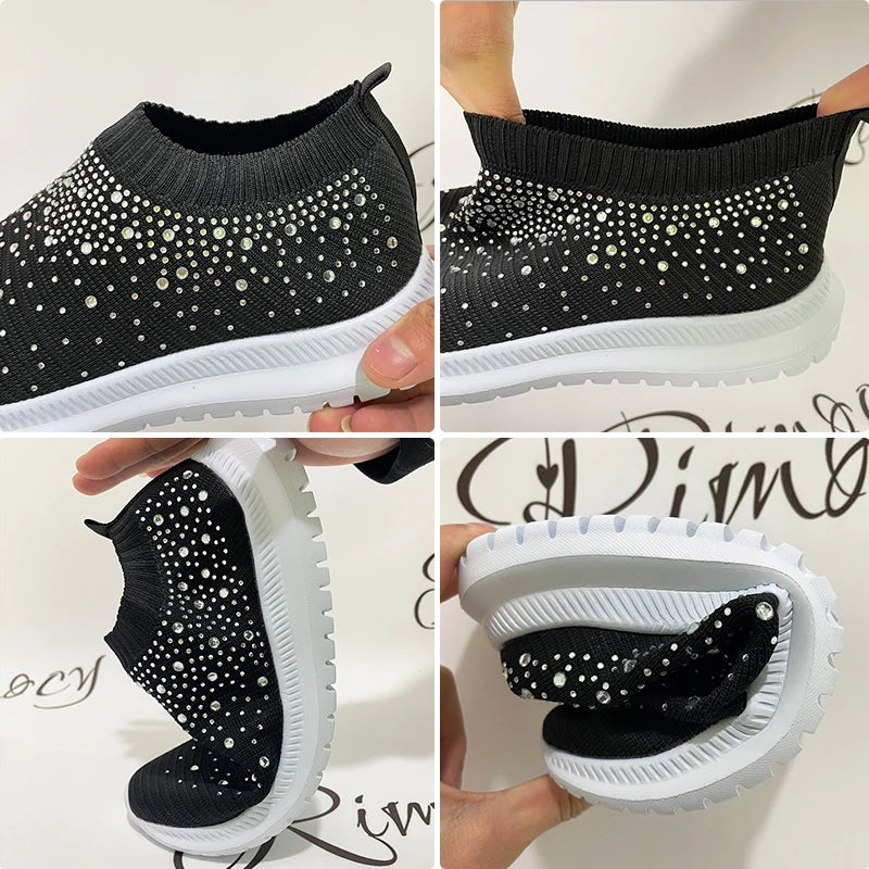 Woman Crystal Breathable Mesh Sneaker