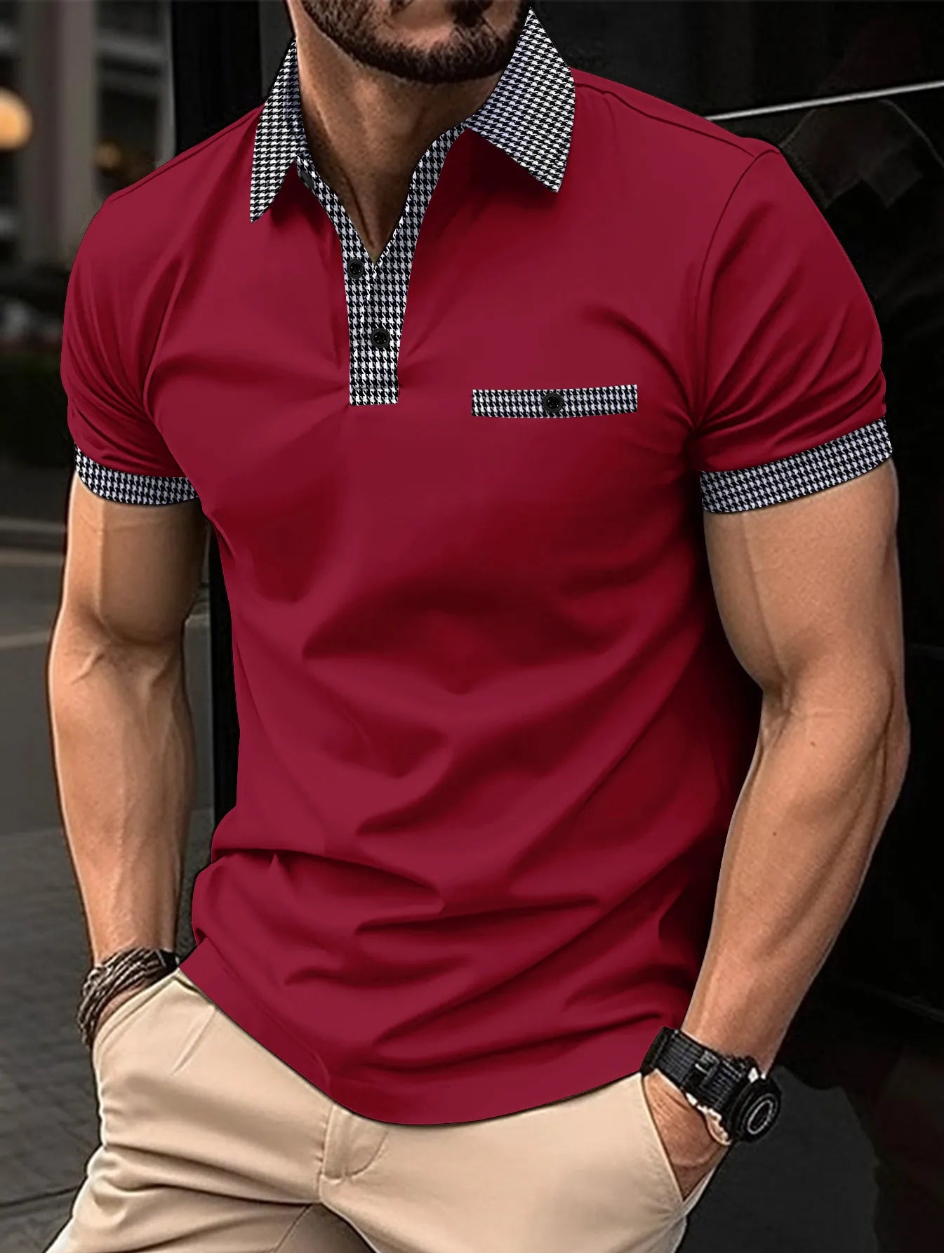 Men's Casual Fashion Rowan Collar T-Shirt
