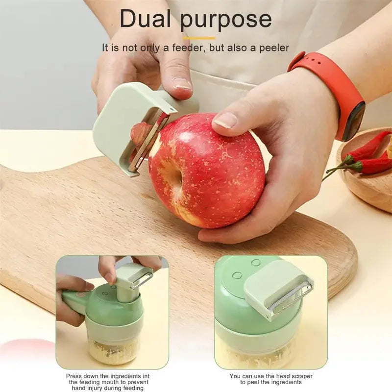 4 In 1 Electric Vegetable Cutter Set